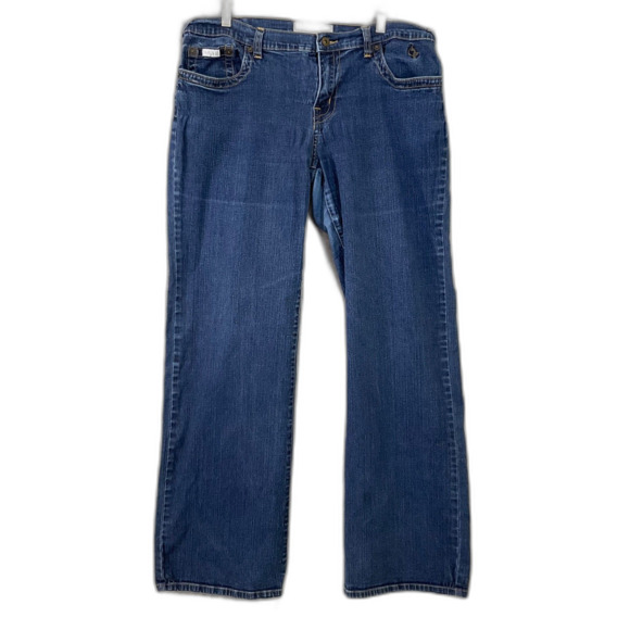 Baby Phat Juniors Wide Leg Jeans Size 15 Gold Logo Hardware Vintage Y2k  * - Picture 1 of 16
